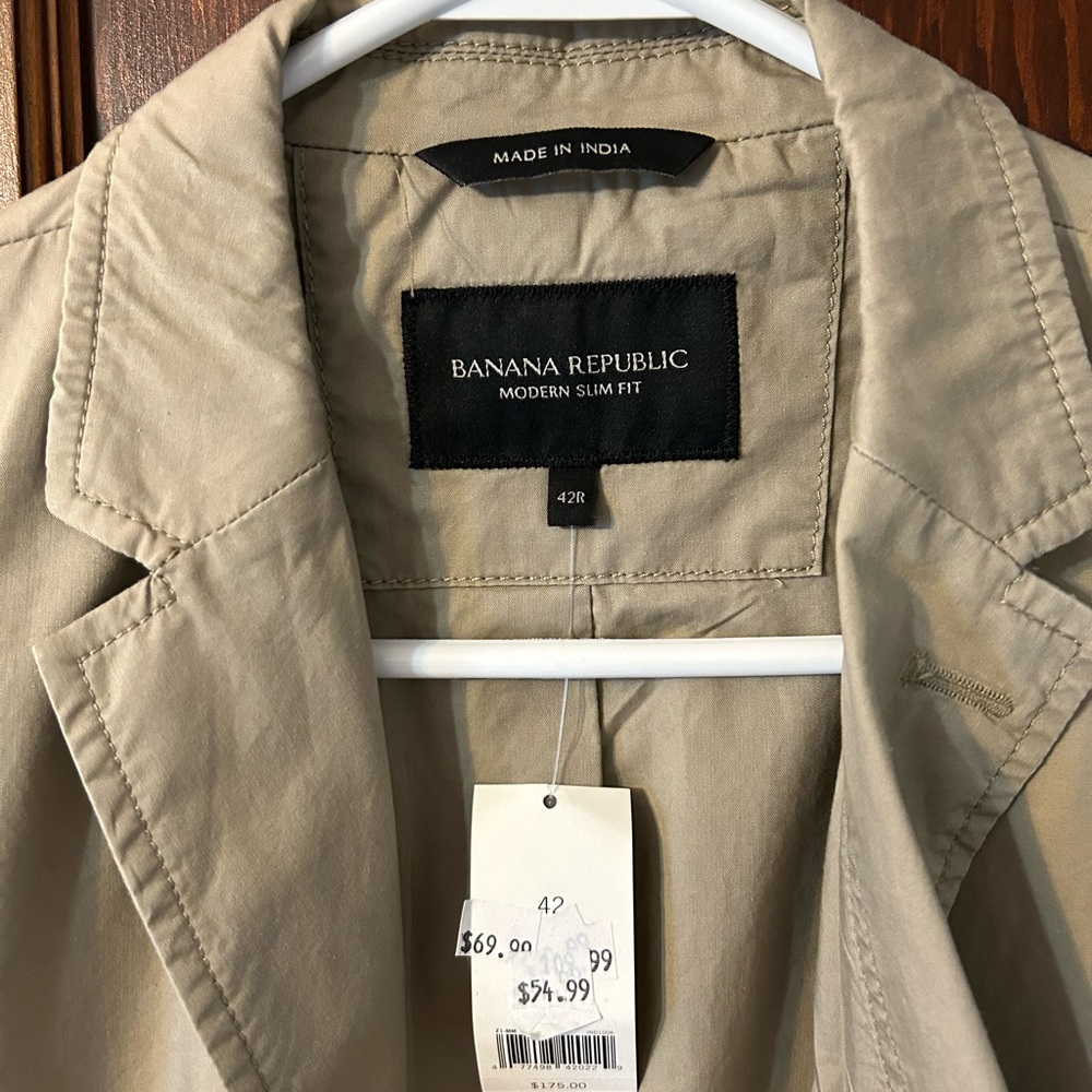 Banana Republic cotton Men's Tan blazer NWT 42R - Picture 2 of 5